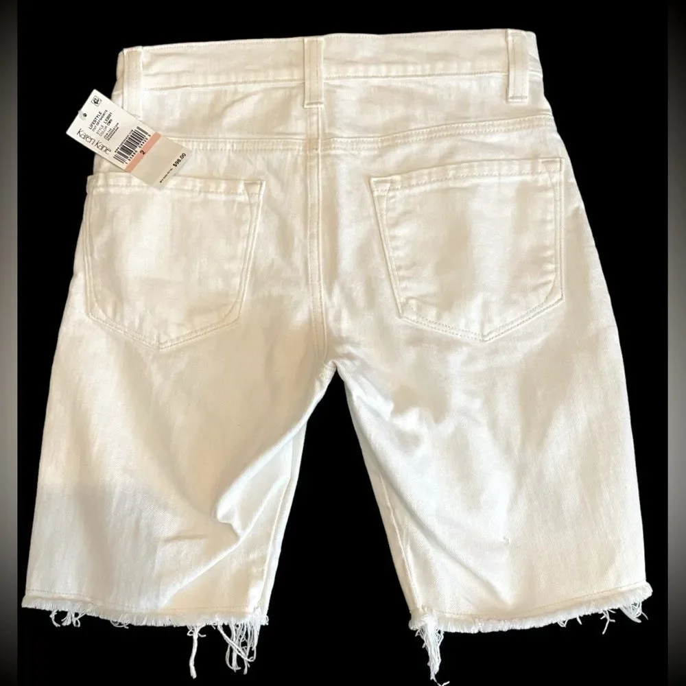 Karen Kane | Karen Kane Lifestyle classic fit white shorts Raw hem NWT size 2